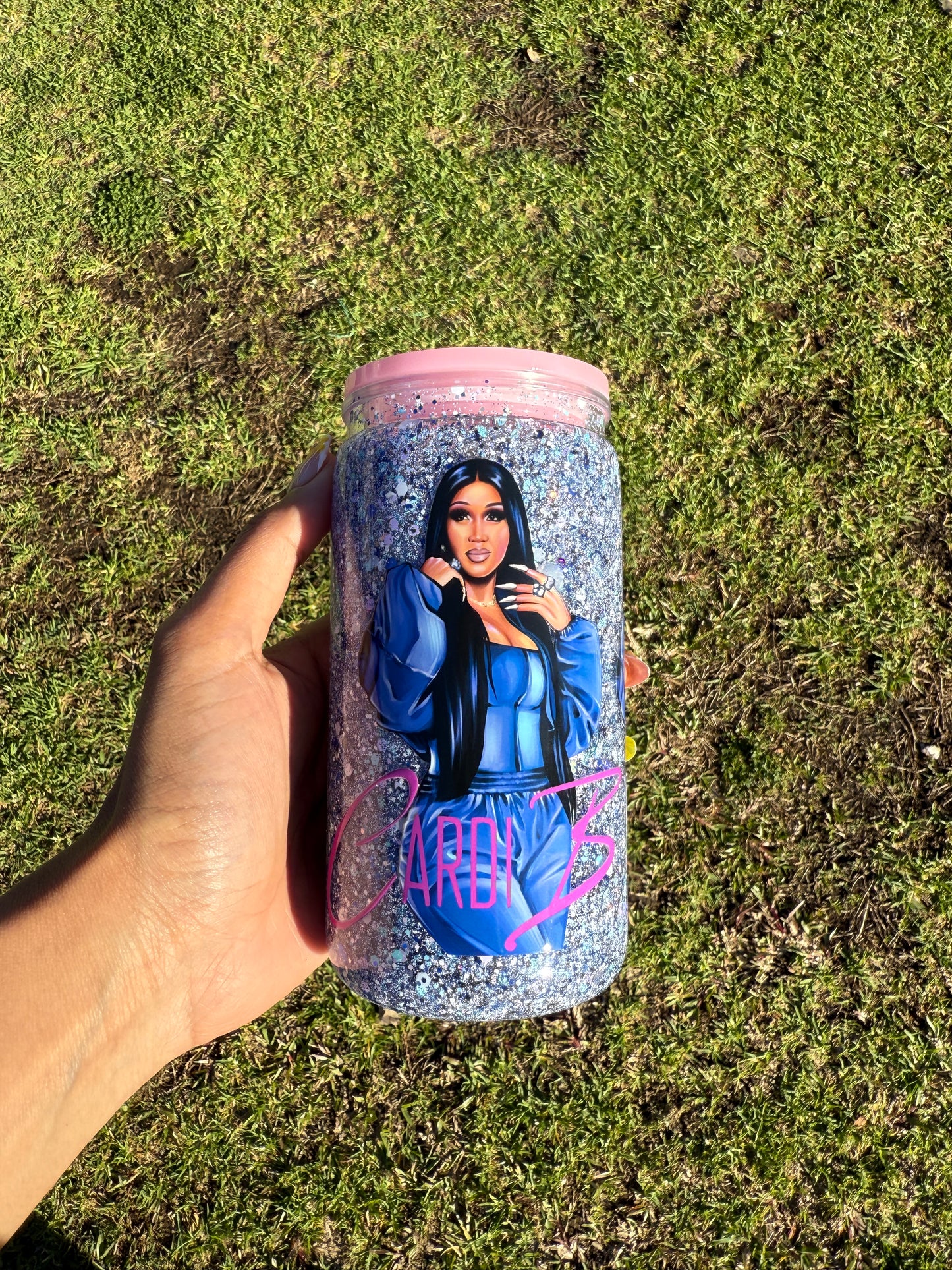 Cardi B 16oz Acrylic Snowglobe Tumbler