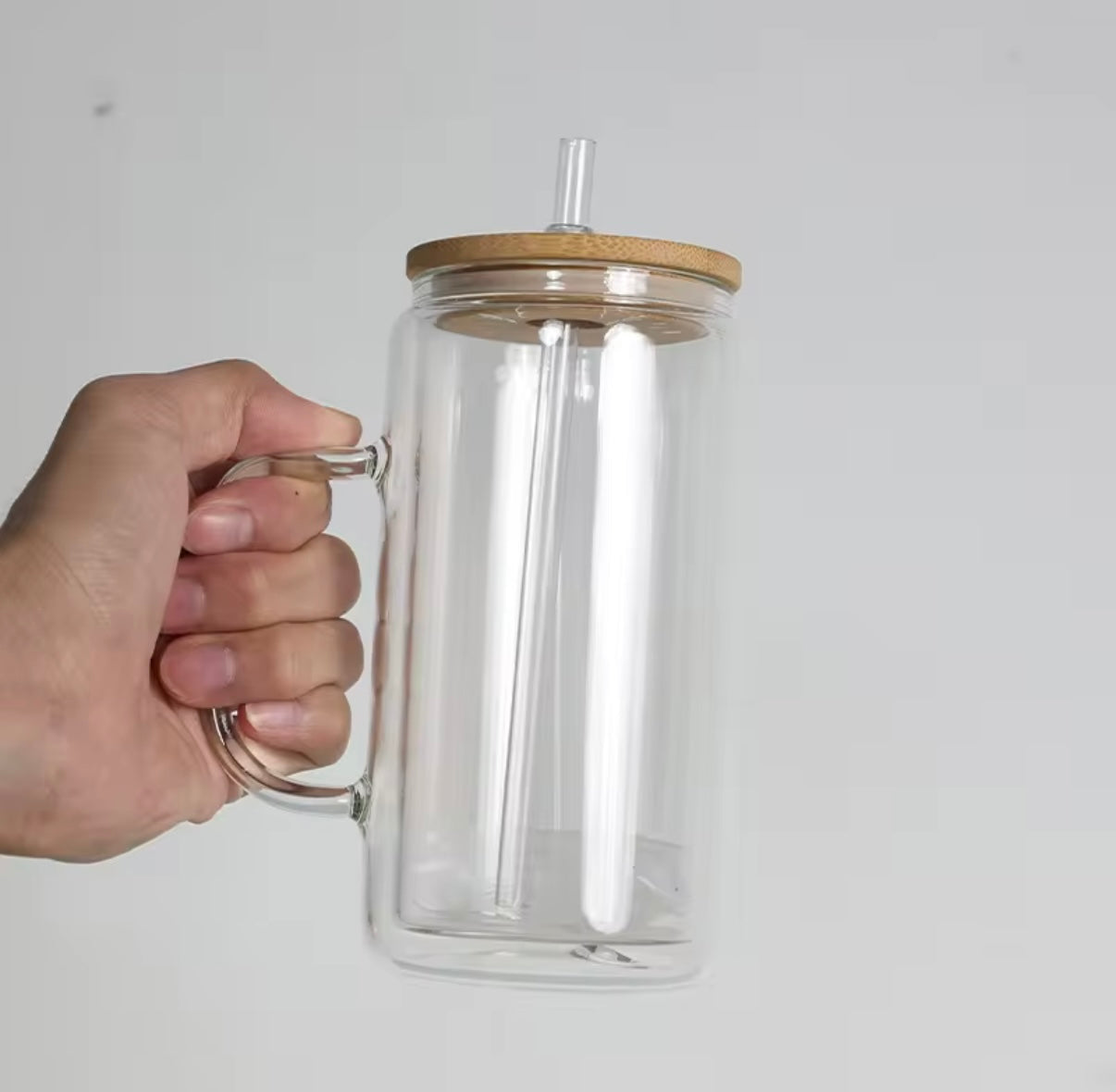 Custom 16oz Snowglobe Glass Mug with Handle