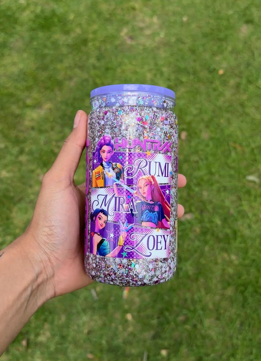 KPop Demon Hunters 16oz Acrylic Snowglobe Tumbler #2