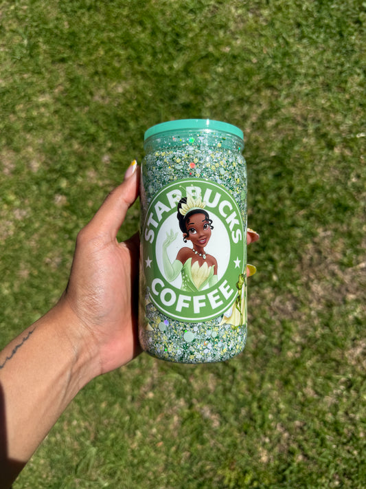 Princess Tiana 16oz Acrylic Snowglobe Tumbler